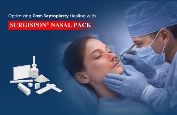 SURGISPON nasal pack application after septoplasty surgery for postoperative healing