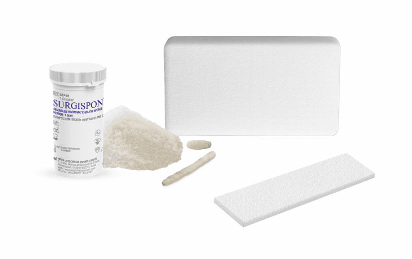 SURGISPON absorbable gelatin haemostatic sponge for surgical bleeding control in laparoscopic and open procedures