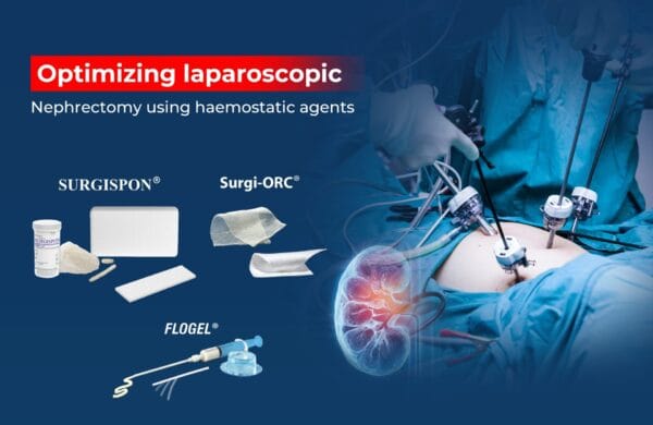 Laparoscopic nephrectomy procedure using advanced haemostatic agents for surgical bleeding control and improved patient outcomes